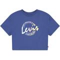 T-Shirt LEVI'S KIDS "MEET AND GREET SCRIPT" Gr. 4 (104), blau (true navy) Mädchen Shirts T-Shirts