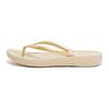 Zehentrenner FITFLOP "IQUSHION", Damen, Gr. 37, gold (goldfarben), Synthetik, sportlich, Schuhe, Keilabsatz, Sommerschuh, Schlappen in schmaler Form