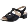 Sandalette ARA "LUGANO", Damen, Gr. 4 (37), blau (dunkelblau), Veloursleder, Ziegenveloursleder, elegant, Schuhe, Sommerschuh, Sandale, Blockabsatz, in Schuhweite H (= sehr weit)