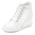 Sneaker LASCANA "Stiefelette" Gr. 36, weiß Damen Schuhe Ankleboots Sneaker high Schnürstiefeletten