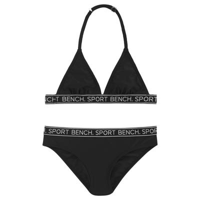 Triangel-Bikini BENCH. "Yva Kids", Kinder, Gr. 134/140, N-Gr, schwarz, Recycling-Polyamid, Bikini-Sets, in sportlichem Design und Farben Image