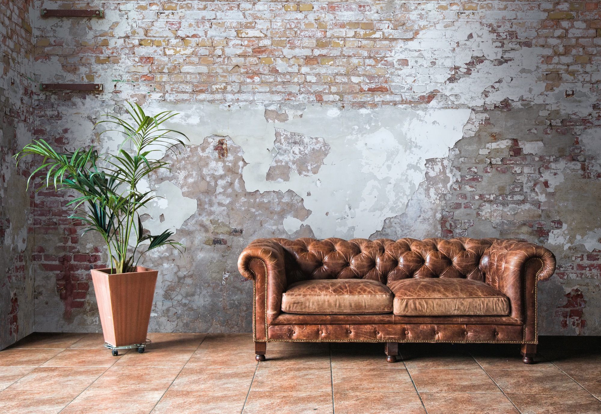 Fototapete LIVING WALLS "Fototapete Steinwand", grau (grau braun creme), B:3,71m H:0,01m L:2,8m, Vinyl, Vlies, Tapeten, Tapete Steinoptik Stein-Tapete Loft Industrial Tapeten Wohnzimmer Flur