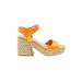 Vince Camuto Sandals: Yellow Solid Shoes - Women's Size 5 - Open Toe