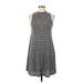 Love, Fire Casual Dress - A-Line: Gray Stripes Dresses - Women's Size Medium