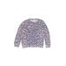 Sol Angeles Sweatshirt: Blue Leopard Print Tops - Kids Girl's Size 10