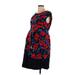 Motherhood Casual Dress - Mini High Neck Sleeveless: Black Print Dresses - Women's Size Large Maternity