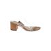 Schutz Mule/Clog: Slip-on Chunky Heel Casual Tan Solid Shoes - Women's Size 8 1/2 - Open Toe