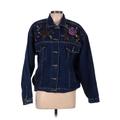Carole Little Denim Jacket: Blue Floral Motif Jackets & Outerwear - Women's Size 6