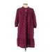 Universal Thread Casual Dress - Mini Tie Neck 3/4 sleeves: Burgundy Dresses - Women's Size Medium