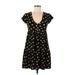 Jessica Simpson Casual Dress - Mini V Neck Short sleeves: Black Dresses - Women's Size Medium