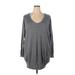 F&F Clothing Casual Dress - Sweater Dress V Neck Long sleeves: Gray Marled Dresses - Women's Size 50