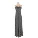 Bebe Casual Dress - A-Line Strapless Sleeveless: Gray Dresses - Women's Size Small