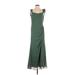 Azazie Cocktail Dress - A-Line Sweetheart Sleeveless: Green Solid Dresses - Women's Size 0