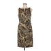 Jones New York Signature Casual Dress - Sheath: Brown Print Dresses - Women's Size 8