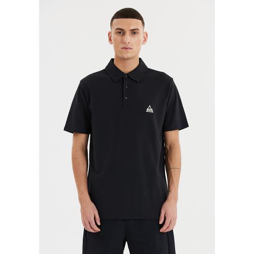 Langarm-Poloshirt SOS ""Monviso"" Gr. L, schwarz Herren Shirts in unwiderstehlich weicher Qualität