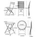 3-Piece Powder-Coated Iron Bistro Set of Foldable Garden Table and Chairs