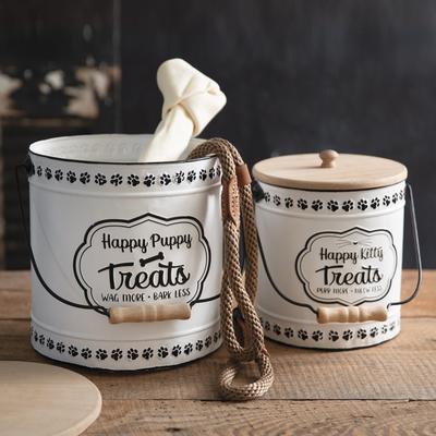 Set of Two Happy Pet Treat Canisters - 10.25"W 9"D x 10.5"H