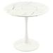 31.5-inch Pedestal Dining Table with Marble Tabletop