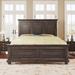 Traditional Vintage Wood Queen Bed Platform Bed Panel Bed,Rich Brown