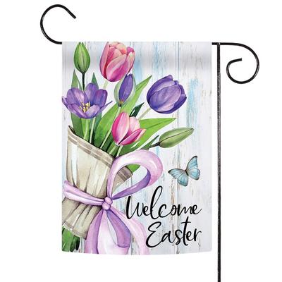 Easter Tulip Bouquet Double Sided Flag