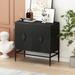 31.50" Modern 2 Door Wooden Storage Cabinet Accent Cabinet with Metal Leg Featuring Two-tier Storage, for Living Room