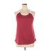 Champion Active Tank Top: Burgundy Print Activewear - Women's Size X-Large