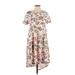 Lularoe Casual Dress - High/Low: White Floral Dresses - Women's Size X-Small