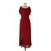 Peach Love Casual Dress - Maxi: Burgundy Dresses - Women's Size Large