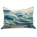 Ambesonne Nautical Quilt Pillow Cover Swirling Huge Waves Boat Reseda Green Teal & Blue Polyester in White | 1 H x 36 W x 20 D in | Wayfair