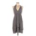 Banana Republic Heritage Collection Casual Dress - Mini Halter Sleeveless: Gray Solid Dresses - Women's Size 8