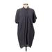 Silence and Noise Casual Dress - Mini Collared Short sleeves: Gray Print Dresses - Women's Size Medium