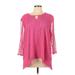 Alfred Dunner 3/4 Sleeve Blouse: Pink Tops - Women's Size Large