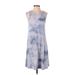 Old Navy Casual Dress - A-Line High Neck Sleeveless: Gray Print Dresses - Women's Size Small