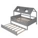 Harper Orchard Twin Size House Bed Wood Bed w/ Twin Size Trundle in Gray | 71.1 H x 56.8 W x 78 D in | Wayfair DF8AAEB58D4F49B8BC58176B7AB3986C
