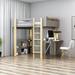 Harriet Bee Jatiya Loft Bed, Wood in Gray | 69 H x 59.4 W x 76.5 D in | Wayfair 336921940F8D41328DF51F331662836E