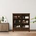 LORENZO Solid Wood Standard Bookcase Wood in White/Brown | 47 H x 39 W x 14 D in | Wayfair 02WAQ38ESJT6C4VG