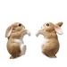 The Holiday Aisle® Fentress 2 Piece Easter Bunny Figurines & Sculptures in Brown | 3.5 H x 1.75 W x 2.75 D in | Wayfair