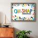 Ebern Designs 90s Phrases Oh Snap II-2779306 Framed On Canvas Print Canvas, Solid Wood in Blue/White/Yellow | 14 H x 20 W x 1.5 D in | Wayfair