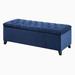 Wildon Home® Comburg Storage Bench Solid + Manufactured Wood/Polyester/Wood/Upholstered in Blue | 18.89 H x 50.3 W x 19.29 D in | Wayfair
