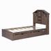 Harper Orchard Ailsa Bookcase Storage Bed Wood in Brown | 48.8 H x 40.6 W x 80 D in | Wayfair 27824CD60B354A7888E223944A5A1EE7