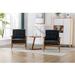 Accent Chair - Latitude Run® Merak Accent Chairs w/ Side Table Faux Leather/Wood in Black | 30.31 H x 25.39 W x 27.95 D in | Wayfair