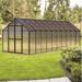 Riverstone Industries Mont Basic 8' W x 16' D Greenhouse Aluminum/Polycarbonate Panels in Black | 90" H x 101" W x 20" D | Wayfair MONT-20-BK