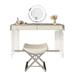 Recon Furniture 47.24" Sintered Stone Vanity Set w/ LED Lighted Mirror & Power Outlet, Solid Wood in White | Wayfair Vanity0304TM5134142408574RF120