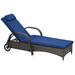 Winston Porter Drusilla 78.75" Long Reclining Single Chaise w/ Cushions Wicker/Rattan in Brown | 40.5 H x 28.75 W x 78.75 D in | Outdoor Furniture | Wayfair