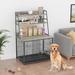 Tucker Murphy Pet™ Wooden Dog Crate Furniture w/ Storage Shelves in Gray | 57 H x 37.4 W x 24.4 D in | Wayfair FF8FA3A93F3742EF95E0574BEC489F23