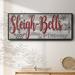 The Holiday Aisle® Sleigh Bells - Floater Frame Print on Canvas Canvas, Solid Wood in Red | 8 H x 20 W x 1.5 D in | Wayfair