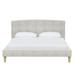 Joss & Main Lilas Low Profile Platform Bed Upholstered/Polyester in Gray/White | King | Wayfair 03E0929A598243A1B407124692BECB19