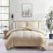 Ebern Designs Ahupendra Bedding Polyester/Polyfill/Polyester/Velvet in White | Queen Comforter + 2 Standard Shams | Wayfair