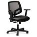 HON Volt Series Mesh Back Leather Task Chair w/ Synchro-Tilt, Supports Up to 250 lb Upholstered/Metal in Black | 39.25 H x 24.25 W x 25 D in | Wayfair