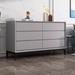 PEPPER CRAB Modern Style Multi-functional Storage Cabinet 6 - Drawer Dresser Wood in Gray | 31.5 H x 55.12 W x 15.75 D in | Wayfair